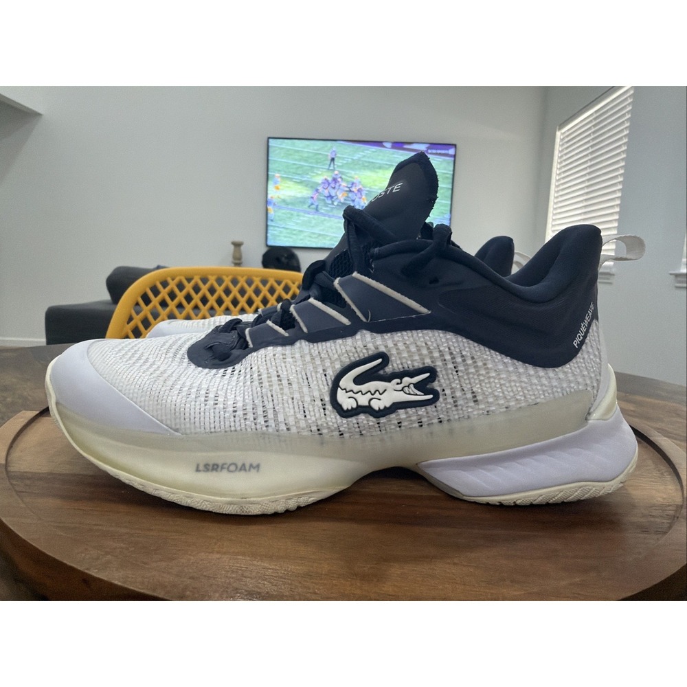 Lacoste Shoes Womens Size 5 Performance Tennis Navy Blue White AG-LT23 Ultra